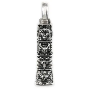 11g Heavy TOTEM POLE Pendant (Necklace) ~ Solid Sterling Silver Handmade UK - Picture 1 of 4