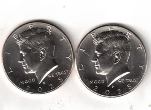 2025-P + D Brilliant Uncirculated Kennedy Half Dollar Two Coin Set! - Imagen 1 de 2