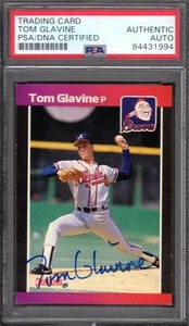 1989 Donruss #381 Tom Glavine Braves Firmado Tarjeta de Autógrafo PSA/DNA Auténtica - Imagen 1 de 2