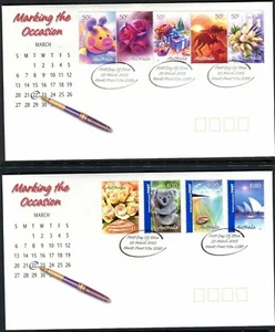 2005 Australia Marking The Occasion Set Of 9 On 2 FDC, Mint Condition - Imagen 1 de 1