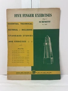 Five Finger Exercises Part 1 Schmitt 1207 Series Piano Book Keyboard Sheet Music - Picture 1 of 10