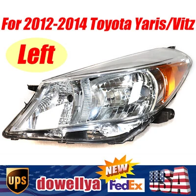 Headlight Headlamp Left Side Fit 2012 2013 2014 Toyota Yaris/Vitz Clear Lens - Изображение 1 из 4