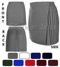 Ladies Girls School Gym Wrap over Skirt Black Grey Navy Royal Blue Maroon Green