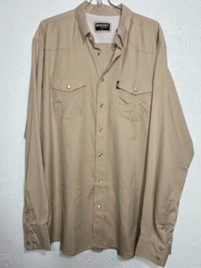 Hooey Habitat Sol Western Langarm Perlen Druckknopfleiste Beige Hemd Herren XL - Bild 1 von 14