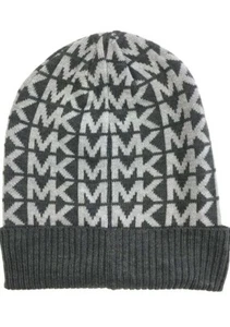 Michael Kors Women's MK Logo Grey Cuffed Beanie Knit Hat  One Size Fits All  - Picture 1 of 2