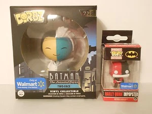 Funko Dorbz TWO-FACE + Imposter Popster HARLEY QUINN Walmart Exclusives - Batman - Picture 1 of 12