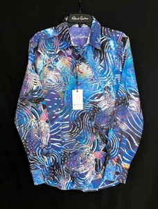 Robert Graham Tysor Abstract Galaxy $ 238 Medium klassische Passform NEU neu mit Etikett KOSTENLOSER VERSAND! M - Bild 1 von 5