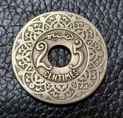1924 Morocco 25 Centimes Coin Cover