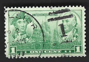 Sc# 790 1c Jones & Barry ~ Navy War Heroes - 1937 CDS & Numeral Cancel - (B-9) - Picture 1 of 2