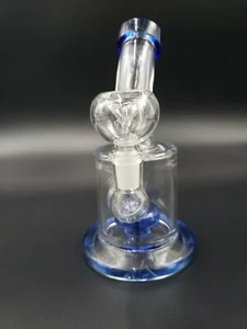  7" Water Pipe Mini WITH BARREL PERK - BLUE - Picture 1 of 5