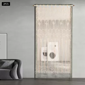 2pcs Boho Macrame Curtain Window Doorway Closet Room Divider Wedding Backdrop - Picture 1 of 10