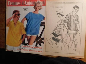 FEMMES D'AUJOURD'HUI n° 891 DU 31 05 1962+ LE SUPPLEMENT PATRON - Picture 1 of 7