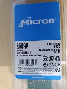 Micron 5400 PRO 960GB SATA M.2 SSD/Solid State Drive, MTFDDAV960TGA-1BC1ZABYYR - Picture 1 of 7