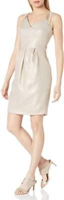 Vestido Carmen Marc Valvo Infusión Embellecido Cuello en V $348 Talla 6 # 14B 591 NUEVO Foto 1 de 3