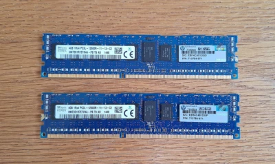 HP / SK HYNIX - RAM ECC 8Go DDR3-1600 PC3L-12800R (Lot de 2 x 4Go, soit 8Go) - Photo 1/3