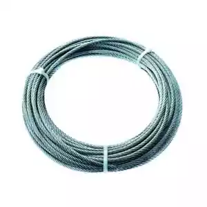 Fune Cavo Corda Acciaio Zincato da Ø 6 mm, lunga 25 mt, fili 72, carico 1200 kg - Foto 1 di 2