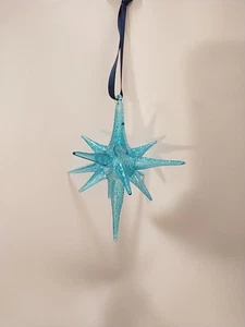 Campana ciondolo in plastica scintillante fiocco di neve ornamento per decorazione natalizia - Foto 1 di 2