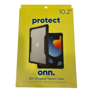 ONN. Funda delgada para iPad 10,2 pulgadas. Cuatro generaciones 9,8,7 a prueba de golpes negro - Imagen 1 de 2