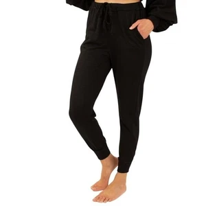 Mia Joy Joyfolie Luna Sweatpants Black Soft Knit Drawstring Waist Jogger XS NWT - Picture 1 of 10