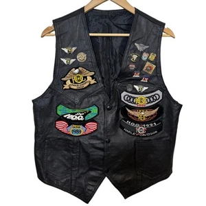 Gilet pelle vintage anni 90 Harley Davidson spille toppe HOG cammello love ride - Foto 1 di 7