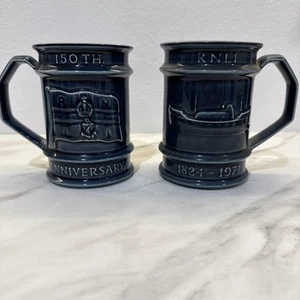 Vintage RNLI 150. Jubiläum Set aus zwei Keramik Tassen/Tankard von Holkham Potter - Bild 1 von 9