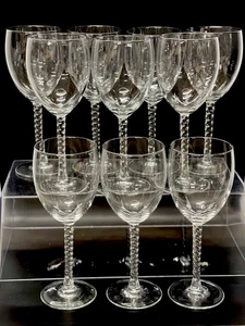 Juego de 10 copas de vino Cristal d’Arques Angelique vástago retorcido 8” Francia - Imagen 1 de 11