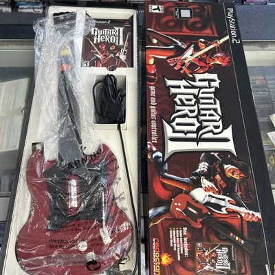 PS2 Guitar Hero II Gibson Red Guitar Play Station 2 Complete New Sticker - Image 1 of 4