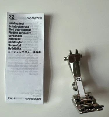 Genuine Bernina 3 Groove Cording Foot #22 000 076 7100 - Image 1 of 4