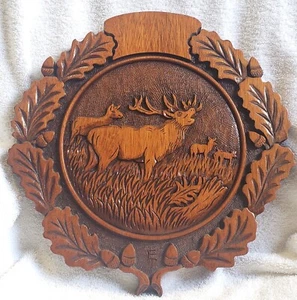 Elchholz geschnitzte Plakette WANDBEHANG KUNSTWERK ca. 11-12 Zoll - Bild 1 von 3