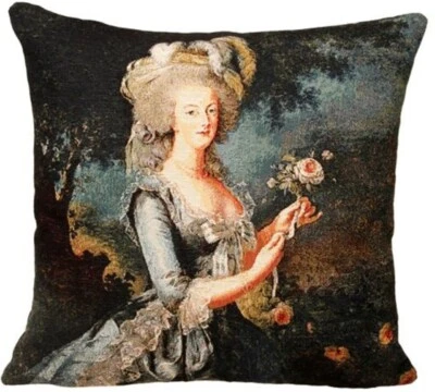 PORTRAIT OF MARIE ANTOINETTE, BELGIAN TAPESTRY CUSHION COVER, 18" X 18", 01756 - Image 1 of 4