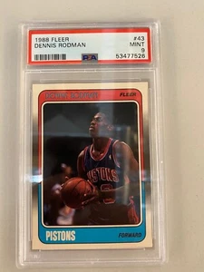 1988 Fleer Dennis Rodman PSA 9 Rookie #43 Free Shipping - Picture 1 of 2
