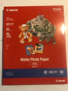 1 Canon Pixma Matte Photo Paper 50 sheets 8.5"x11" MP-101 NEW but opened - Picture 1 of 3