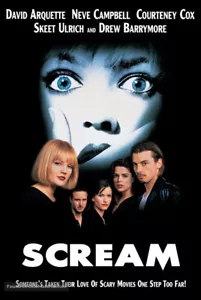 Scream 1 I 1996 Horror Classic Cult Movie Poster  Mounted Canvas A0 A1 A2 A3 A4 - Picture 1 of 10