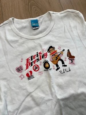 Редкая футболка Paul Frank Elvis белая размер большой - Изображение 1 из 4