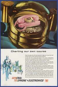 Vintage 1961 GENERAL TELEPHONE & ELECTRONICS Phone System Ephemera 60's Print Ad - Picture 1 of 1