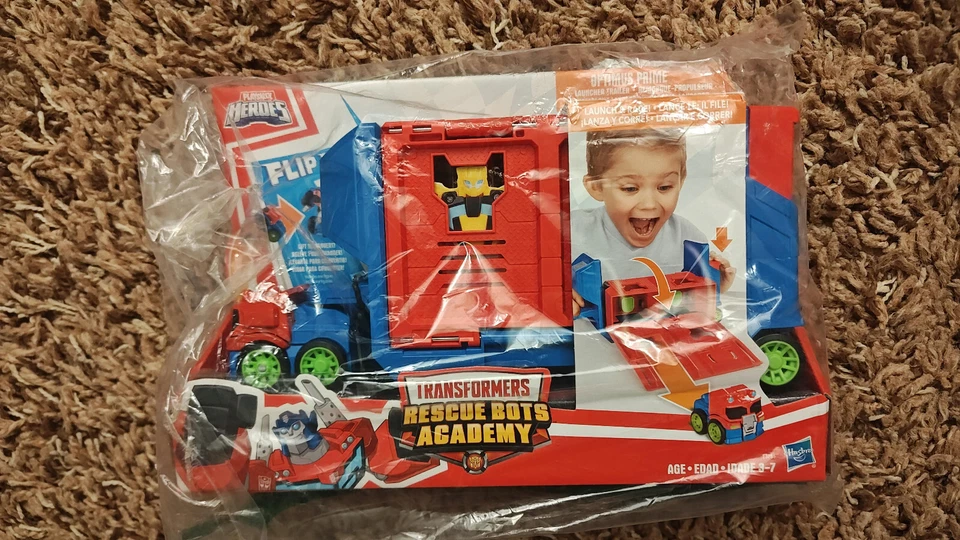 Remolque Flipracers Transformers Rescue Bots Academy OPTIMUS PRIME - Nuevo Foto 1 de 1