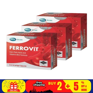 3 X FERROVIT Iron Supplement 5 X10's For Pregnant Women Iron Deficiency Remedies - Picture 1 of 10