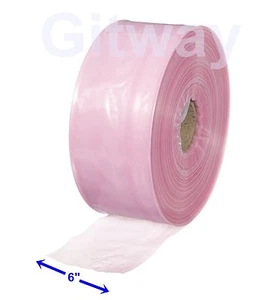 6" x 1075' Anti Static Poly Tubing Tube Plastic Bag Custom Bags on a Roll 4ML - Picture 1 of 2