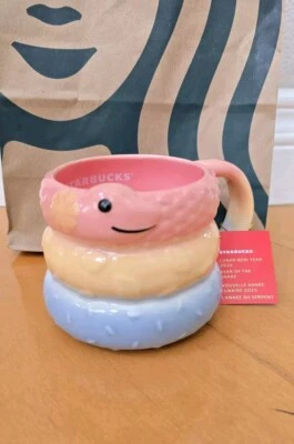 Starbucks 2025 Lunar New Year Snake 14oz Ceramic Mug Multi-Color Rare NEW - Image 1 of 4