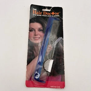 Vintage 1980 The Hair Doctor Unisex Rotating Tooth Detangler Metal Comb Blue NOS - Picture 1 of 5