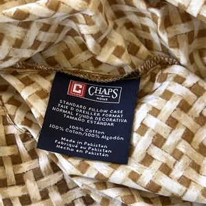PAAR Vintage STD CHAPS Ralph Lauren Basketweave Kissenbezüge Braun Hellbraun Creme RAR - Bild 1 von 5