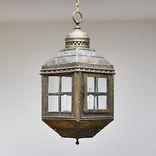 Early 20th C Moroccan Moorish Pendant Hall Table Ceiling Lamp Light Lantern