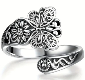 Schmetterling Blume Löffel Ring - Bild 1 von 1