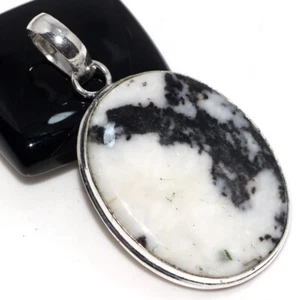 White Buffalo Turquoise 925 Silver Plated Gemstone Handmade Pendant 2" JW - Picture 1 of 3