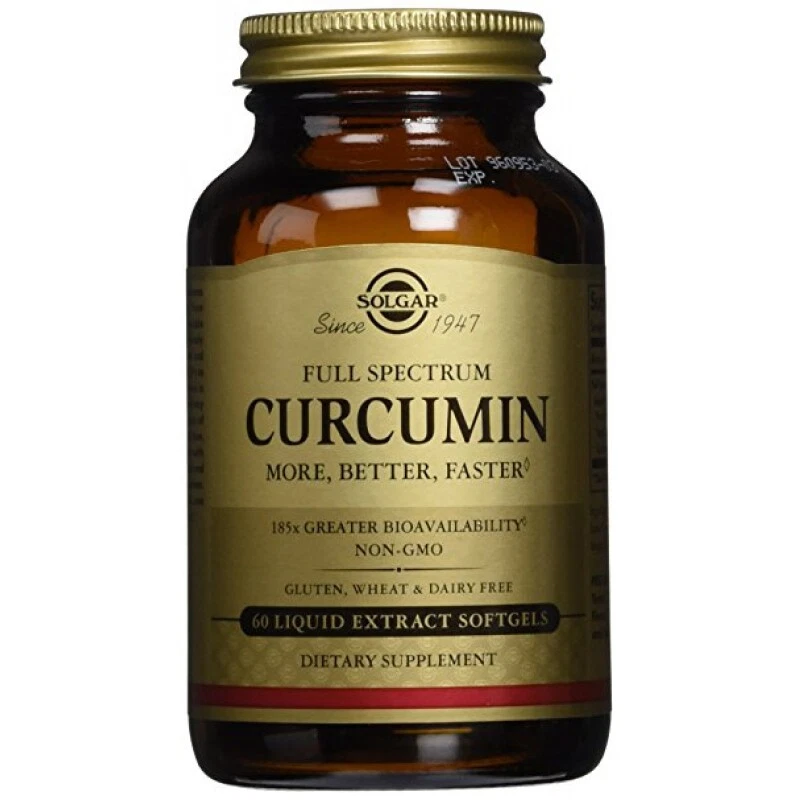 Cápsulas blandas de extracto líquido de curcumina de espectro completo Solgar 60 unidades Foto 1 de 1