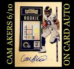Cam Akers Contenders Auto Gold Acetate Variation SSP 6/10 On Card ๐ฅ - Picture 1 of 10