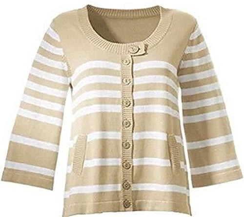 Best Connections Kuschelige Strickjacke von BC in Sand / Weiß NEU - Bild 1 von 1