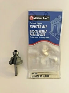 AMANA 54180 1/4" SHANK CARBIDE 1-1/4" D. "WAVY EDGE" BIT WITH BEARING SHIPS FREE - Picture 1 of 4