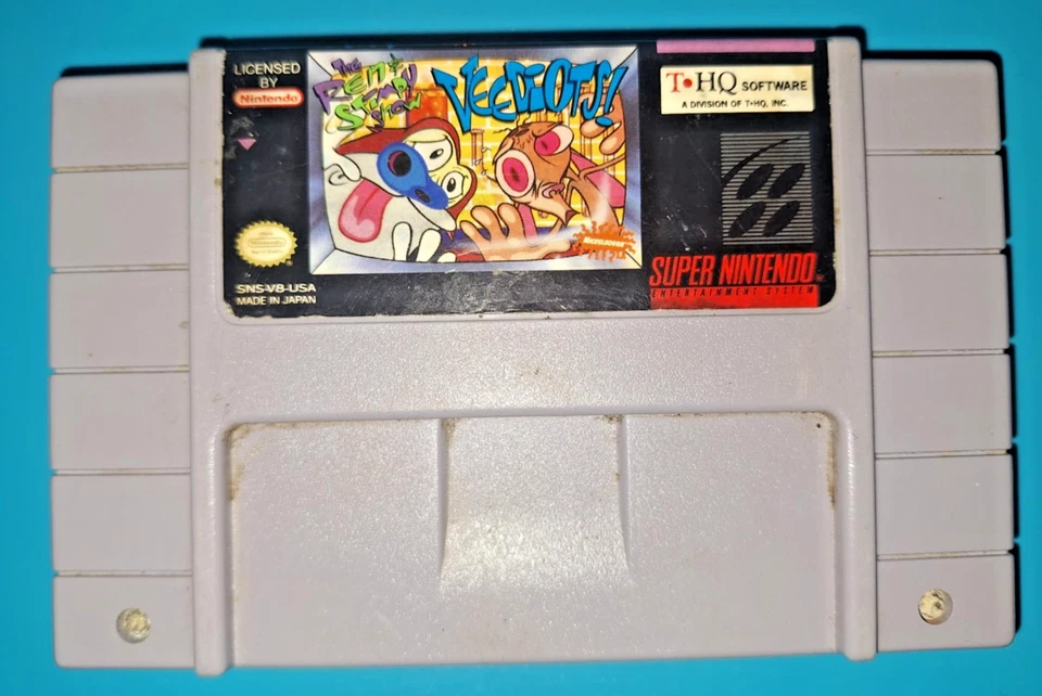 The Ren & Stimpy Show: Veediots!  Super Nintendo SNES 1993 - Image 1 of 2