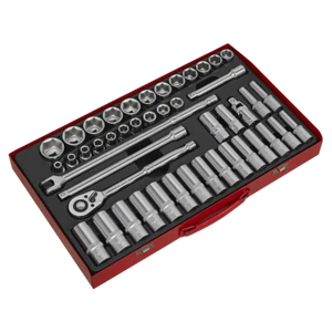 Sealey AK6941 Socket Set 46pc 1/2"Sq Drive 6pt WallDrive - Metric - Picture 1 of 6